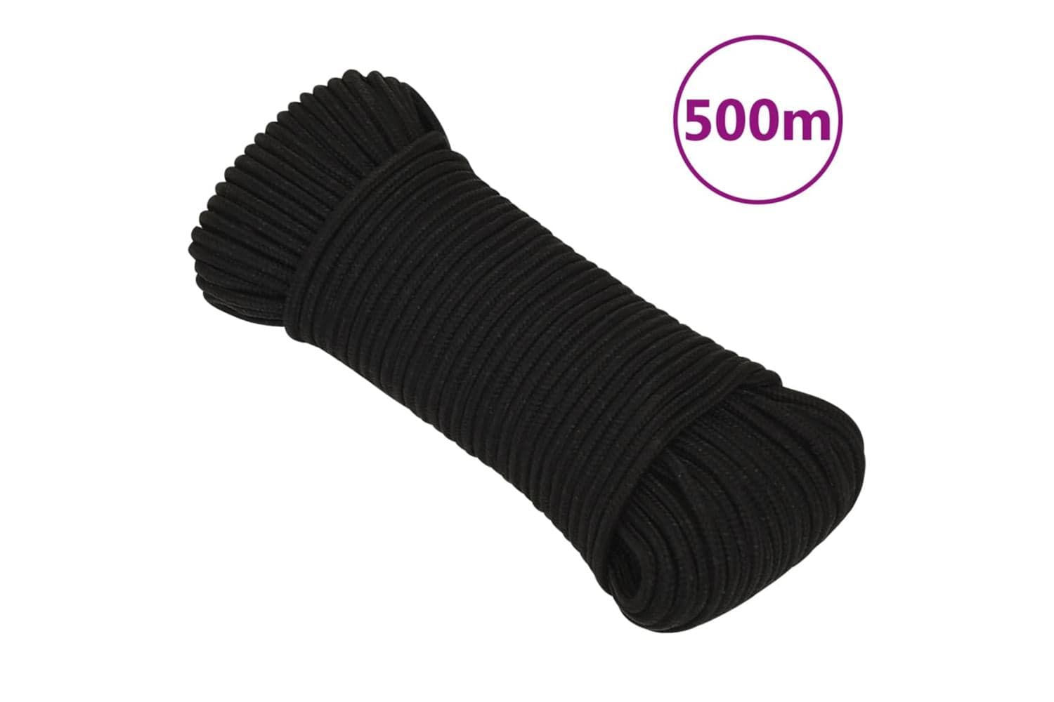 vidaXL 152801 Work Rope Black 3mm 500 M Polyester