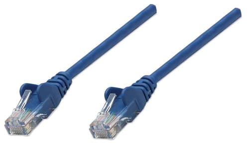 INTELLINET - NETWORK CABLE CAT5E CCA 0.5M- BLUE U/UTP SNAGLESS/BOOTED