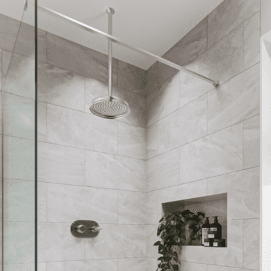 Chrome 1 Outlet Ceiling Mounted Thermostatic Mixer Shower Set - Camden