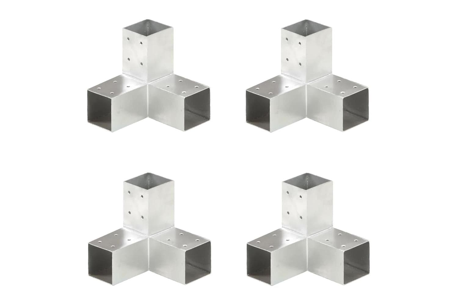 vidaXL 145458 Post Connectors 4 Pcs Y Shape Galvanised Metal 71x71mm