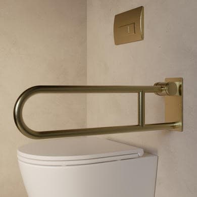 Brass Folding Bathroom Grab Rail 600 x 160mm - Arissa