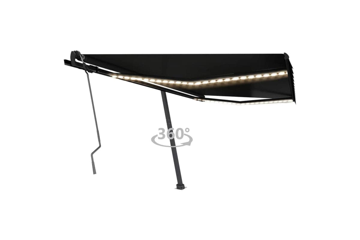 vidaXL 3069824 Manual Retractable Awning With Led 400x350cm Anthracite