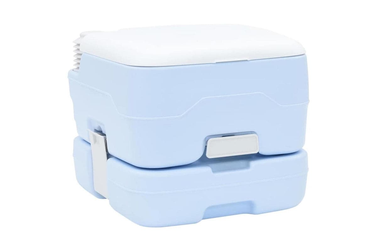 Vidaxl Camping Toilet Manual Light Blue And White 41.5 X 36.5 X 30 Cm