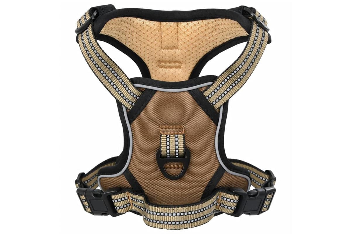 Dog Harness With Reflective Stripes Adjustable Brown Xl