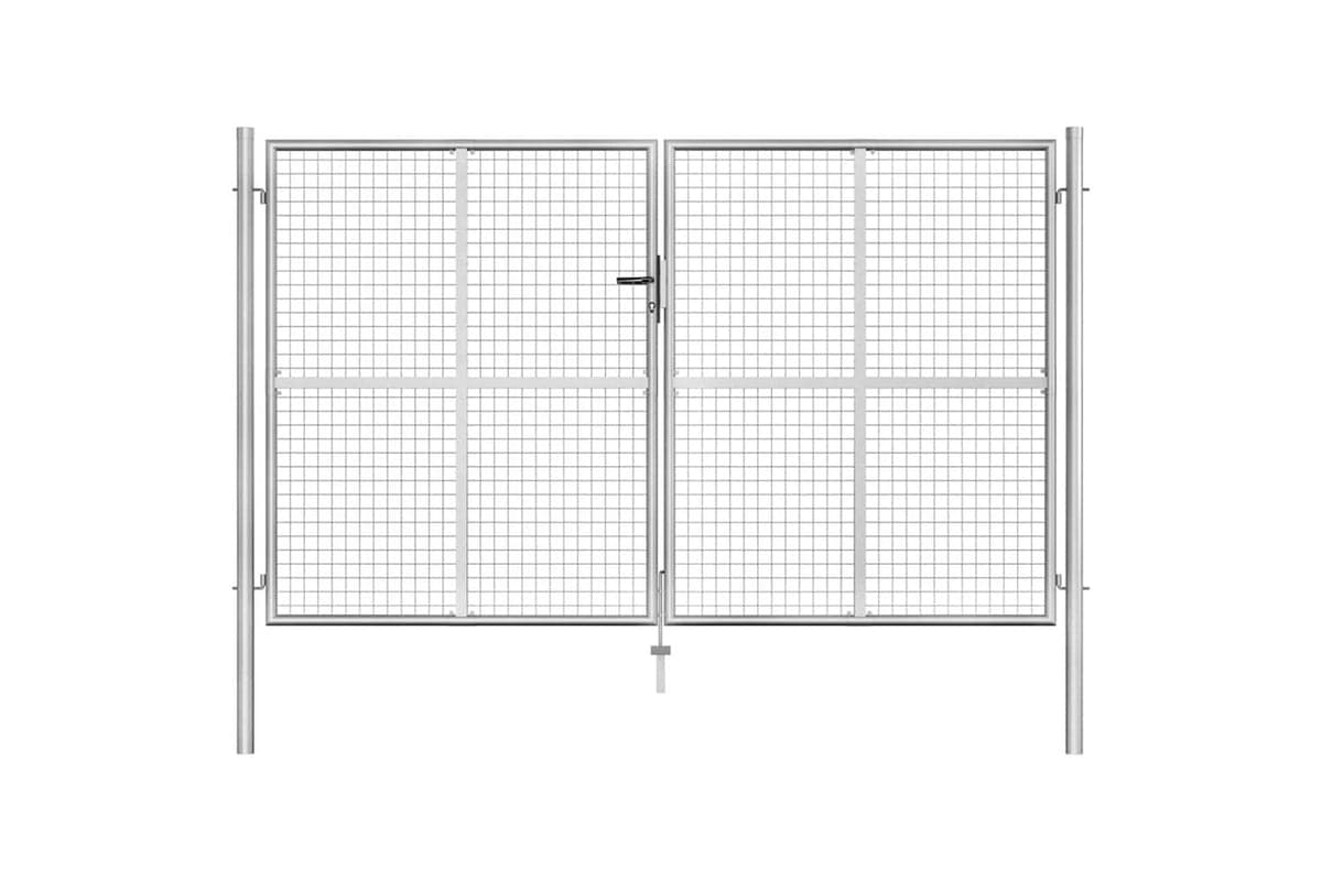 vidaXL 144764 Garden Gate Galvanised Steel 306x200cm Silver
