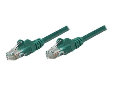 INTELLINET - Network Patch Cable, Cat5e, 0.5m, Green, CCA, U/UTP, PVC, RJ45, Gold Plated Contacts, Snagless, Booted, Lifetime Warranty, Polybag - patch cable - green