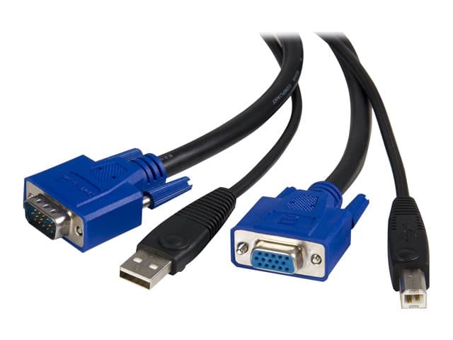STARTECH.COM - StarTech 10 ft 2-in-1 Universal USB KVM Cable - 10ft VGA KVM Cable - 10ft USB KVM Cable - 10ft KVM Switch Cable (SVUSB2N1_10) - video / USB cable - 3 m