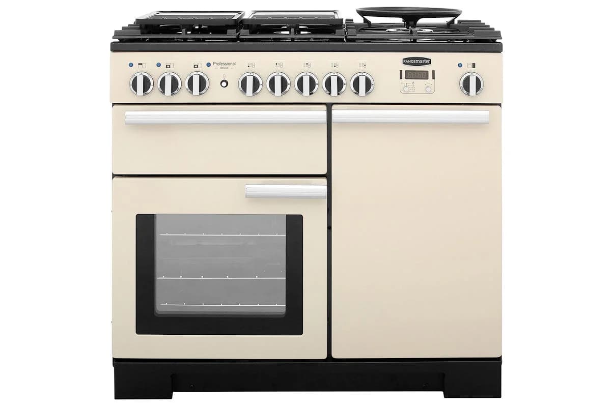 Rangemaster Professional Deluxe 100cm Dual Fuel Range Cooker | PDL100DFFCR/C | Cream