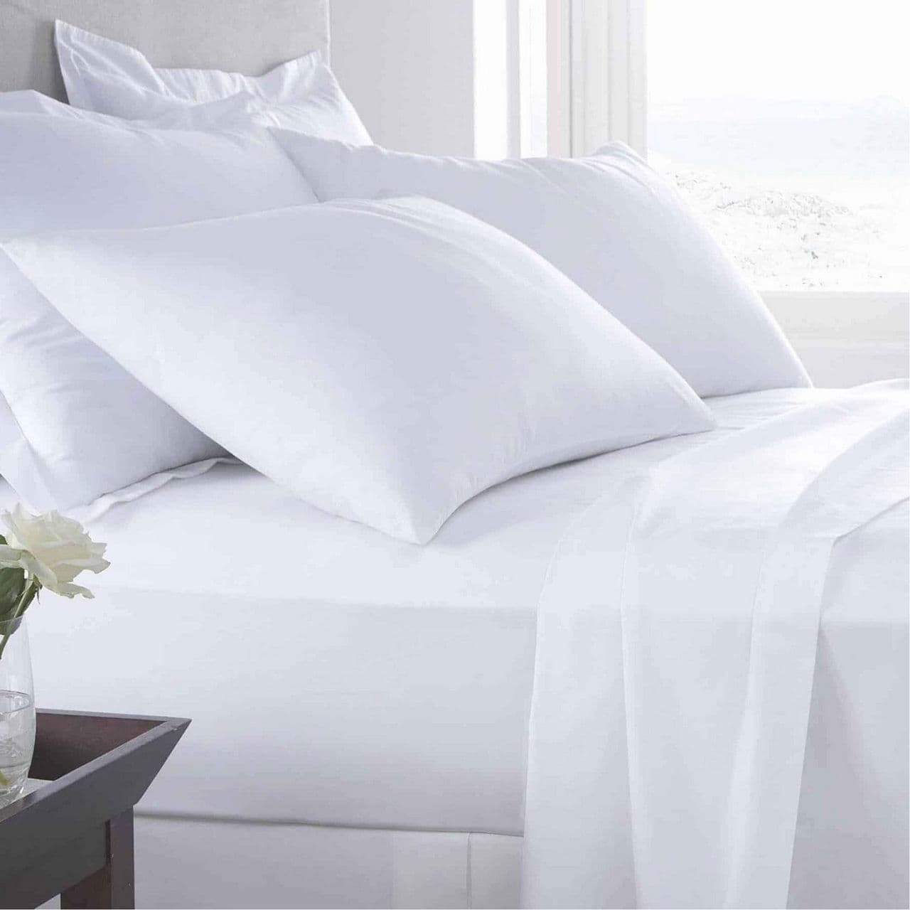 Hotel 1000TC Sheets & Pillowcases White