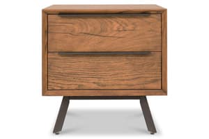 Hamilton Bedside Table | 2 Drawer | Aged Oak Veneer