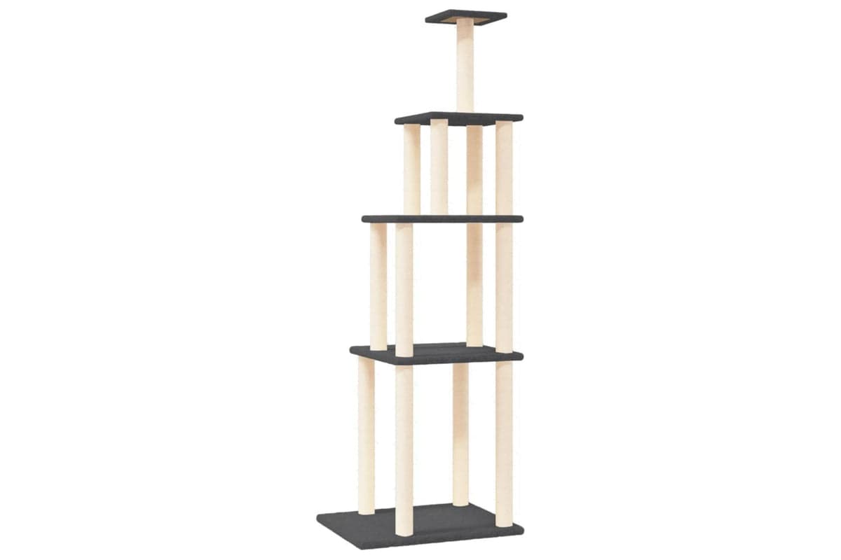 Vidaxl Cat Tree With Sisal Scratching Posts Dark Grey 183 Cm