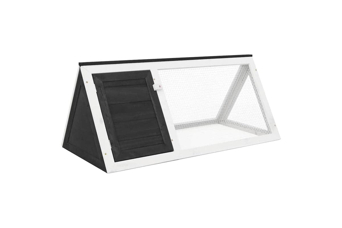Vidaxl 170852 Animal Rabbit Cage Grey Wood