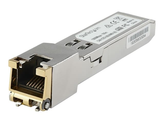 STARTECH.COM - Startech Cisco GLC-TE Compatible Module, 1000BASE-T Copper Industrial Gigabit Ethernet Transceiver, SFP to RJ45 Cat6/Cat5e 100m Extended Temp, Cisco Firepower, IE 2000, C9500, C2960 - Lifetime Warranty (GLCTEST) - SFP (mini-GBIC) transceiver module - 1GbE