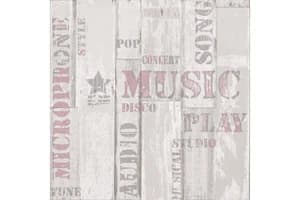 Noordwand 425303 Urban Friends & Coffee Wallpaper Wooden Planks Words Beige And Pink