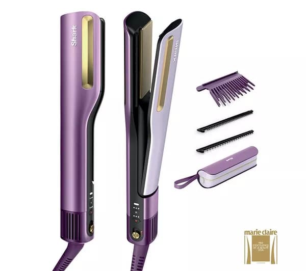 SHARK SilkiPro Straight HT401UKPU Hair Straightener & Dryer - Plum Satin