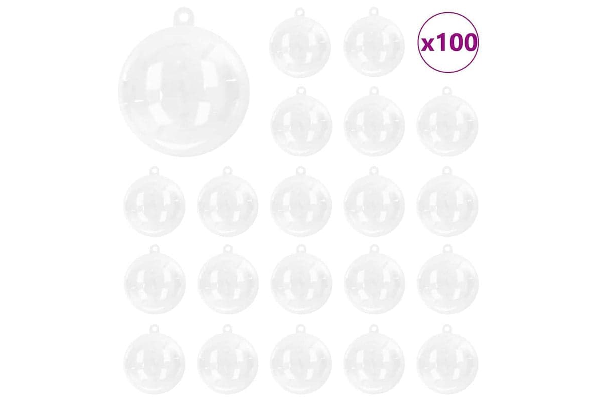 Vidaxl Christmas Bauble Set 100 Pcs Transparent 10 Cm