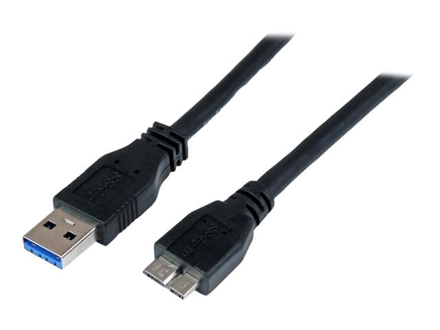 STARTECH.COM - StarTech 1m 3 ft Certified SuperSpeed USB 3.0 A to Micro B Cable Cord - USB 3 Micro B Cable - 1x USB A (M), 1x USB Micro B (M) - Black (USB3CAUB1M) - USB cable - Micro-USB Type B to USB Type A - 1 m