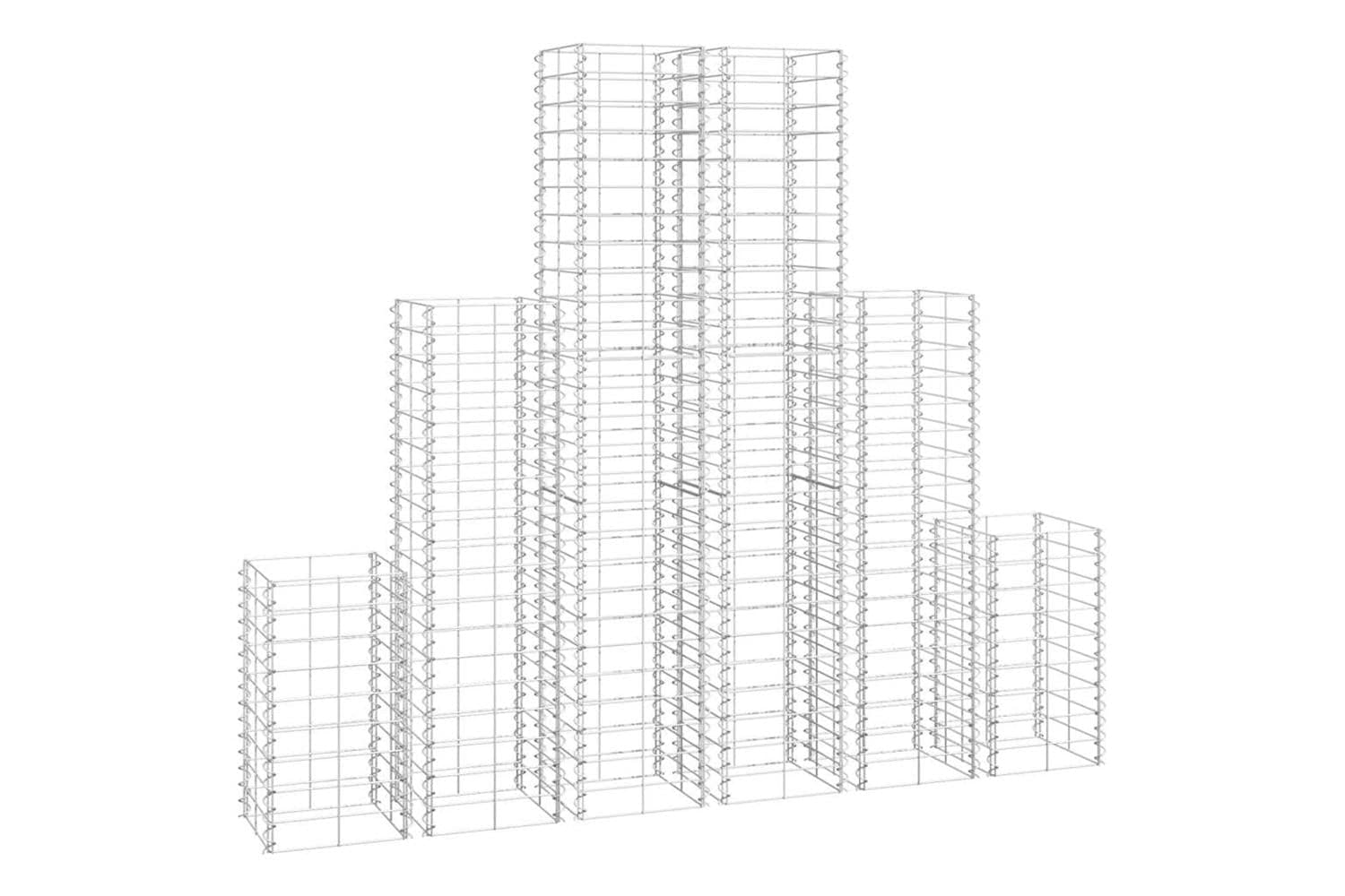 Vidaxl 141049 6 Piece Gabion Set Galvanised Wire