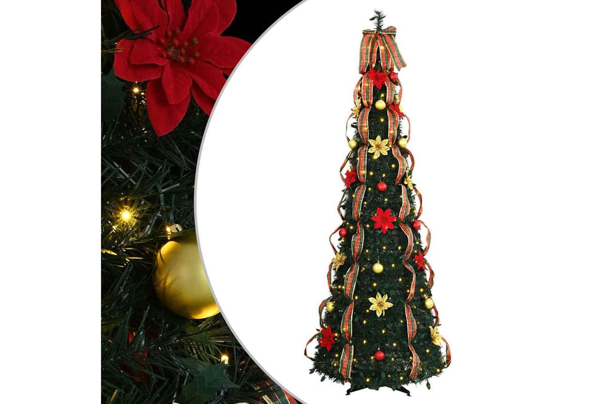 Vidaxl Artificial Christmas Tree With 150 Leds Green 180 Cm Pvc