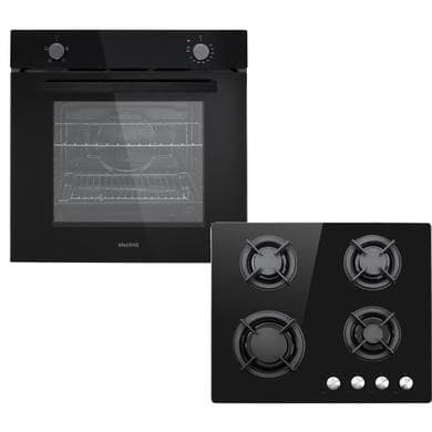 electriQ Black Single Oven and Gas Hob Pack