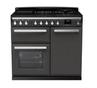 Rangemaster Estel Deluxe 100cm Dual Fuel Range Cooker - Slate with Chrome Trim | ESDL100DFPSLT/CM1