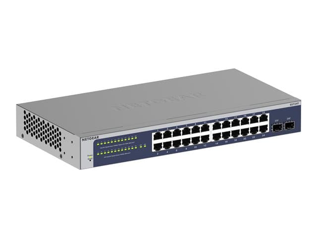 NETGEAR - GS724T - Version 6 - switch - L3 Lite - smart - 24 x 10/100/1000 + 2 x SFP - desktop, rack-mountable