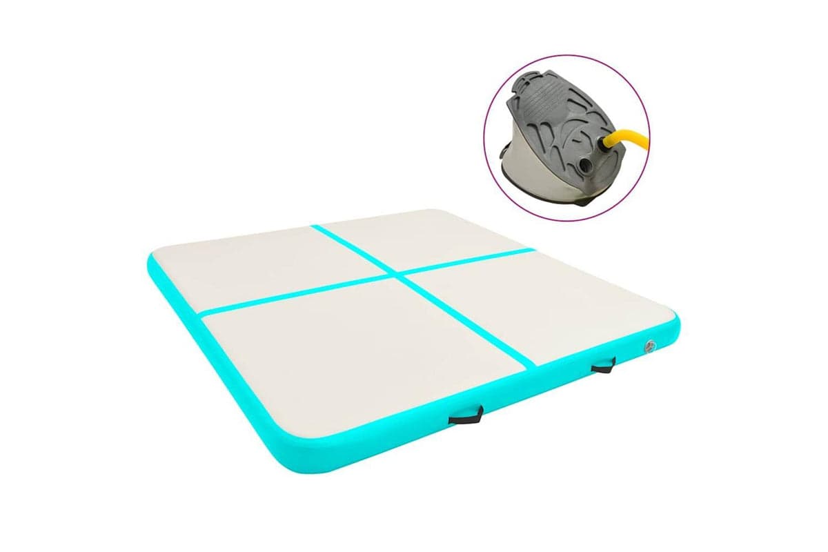 Vidaxl Inflatable Gymnastics Mat With Pump 200x200x15 Cm Pvc Green