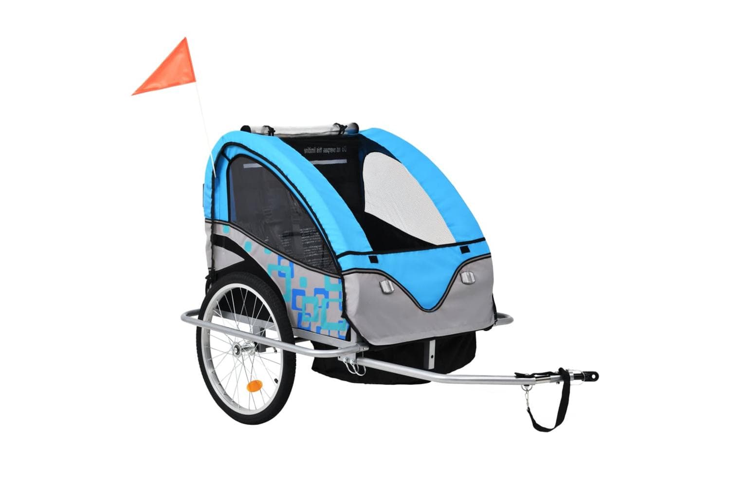 Vidaxl 2-in-1 Bike Trailer & Stroller Blue And Grey