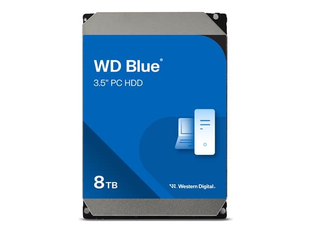 WESTERN DIGITAL - WD Blue WD80EAAZ - Hard drive - 8 TB - internal - 3.5" - SATA 6Gb/s - 5640 rpm - buffer: 256 MB