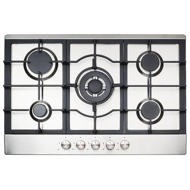 electriQ 75cm 5 Burner Gas Hob - Stainless Steel