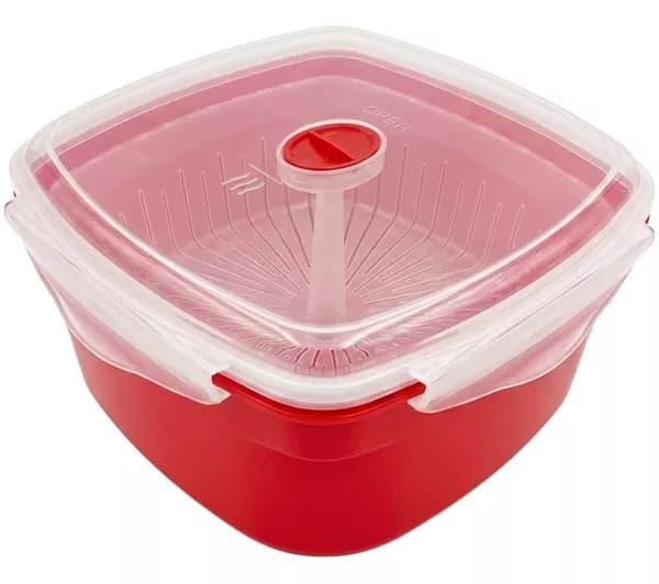 LOGIK LMWSTM27 Microwave Steamer - Red