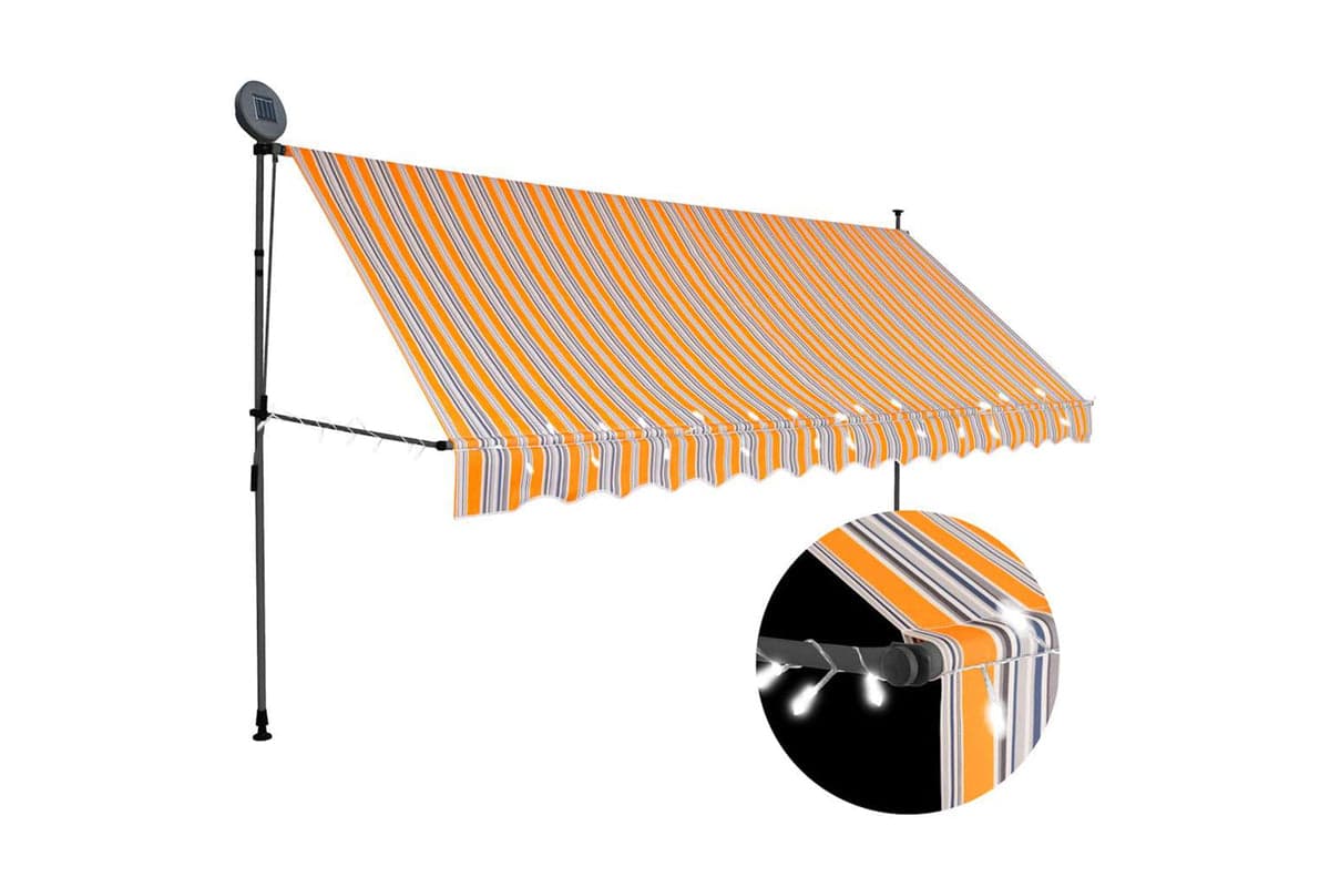 vidaXL 145854 Manual Retractable Awning With Led 400cm Yellow And Blue