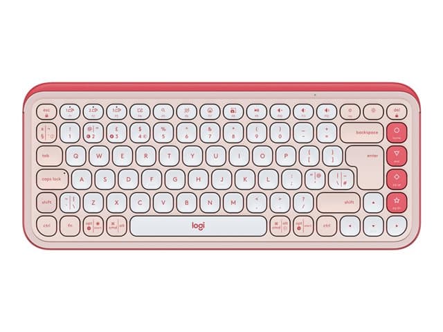 LOGITECH - POP Icon Keys - Keyboard - wireless - Bluetooth LE - QWERTY - UK - rose, off-white
