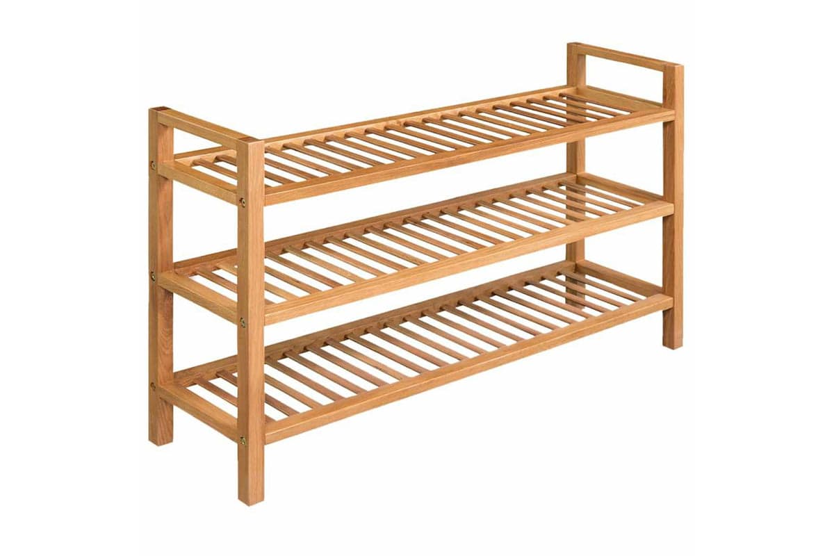 Vidaxl Shoe Rack With 3 Shelves 100x27x60 Cm Solid Oak Wood