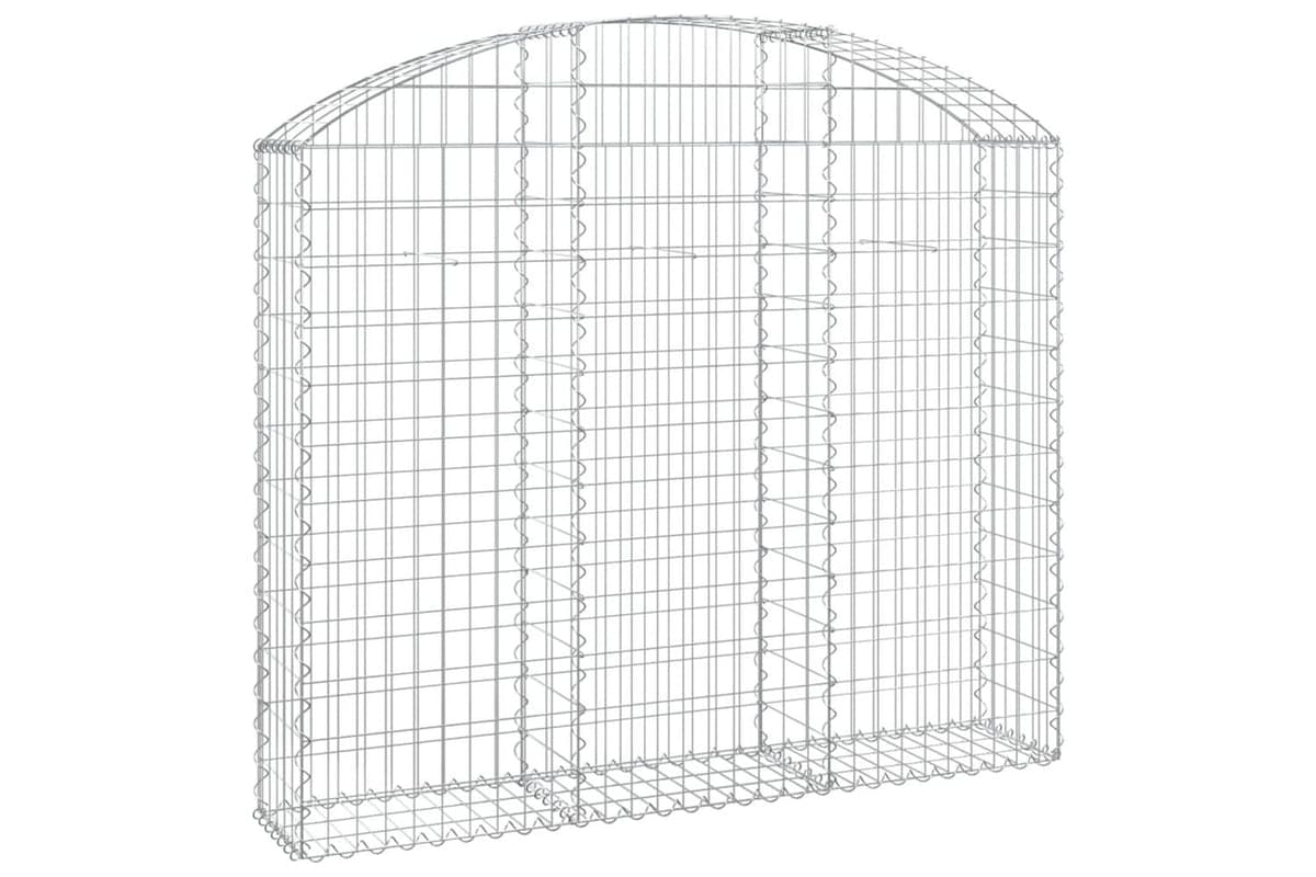 vidaXL 153446 Arched Gabion Basket 150x30x120/140cm Galvanised Iron