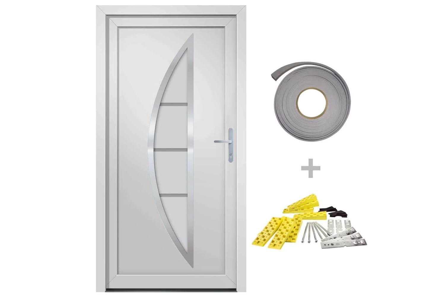 vidaXL 3187872 Front Door White 108x208cm Pvc