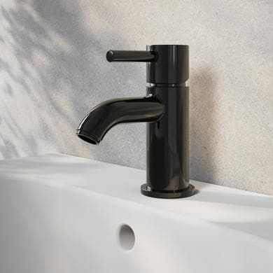 Black Chrome Cloakroom Mono Basin Mixer Tap - Arissa