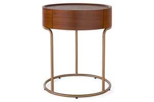 Rose Round Bedside Table | 1 Drawer | Brown