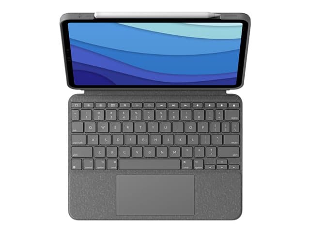 LOGITECH - Combo Touch - keyboard and folio case - with trackpad - QWERTZ - German - oxford grey Input Device