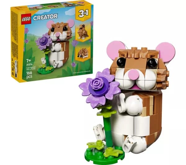 LEGO Creator 31376 3-in-1 Cute Hamster with a Flower Set