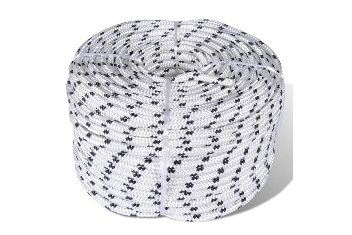 vidaXL 143791 Braided Boat Rope Polyester 8mm 250 M White
