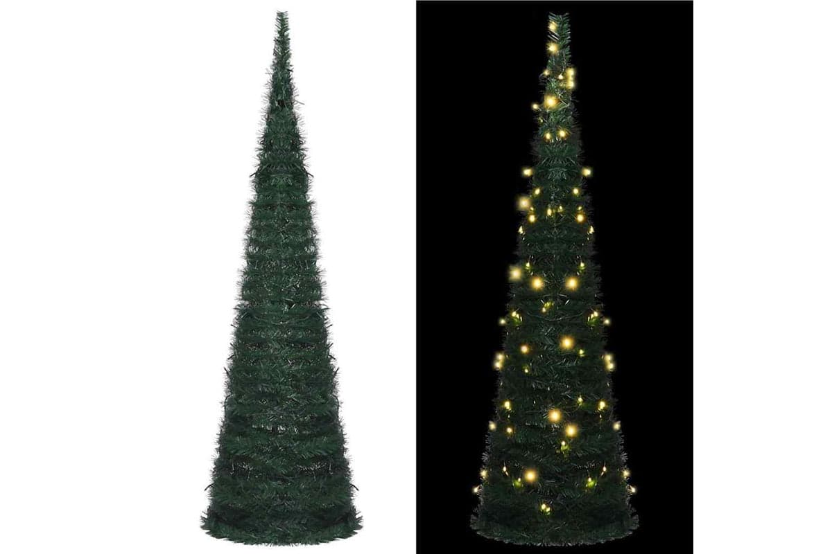 Vidaxl Pop-up String Artificial Pre-lit Christmas Tree Green 210 Cm