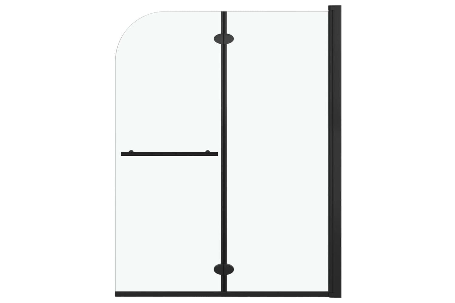 vidaXL 147193 Folding Shower Enclosure 2 Panels Esg 95x140cm Black