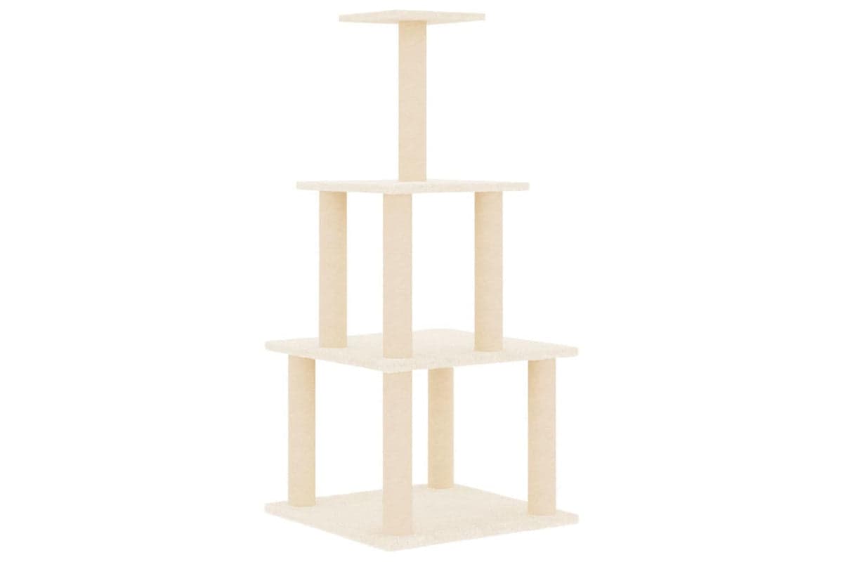 Cat Tree With Sisal Scratching Posts Cream 111 Cm