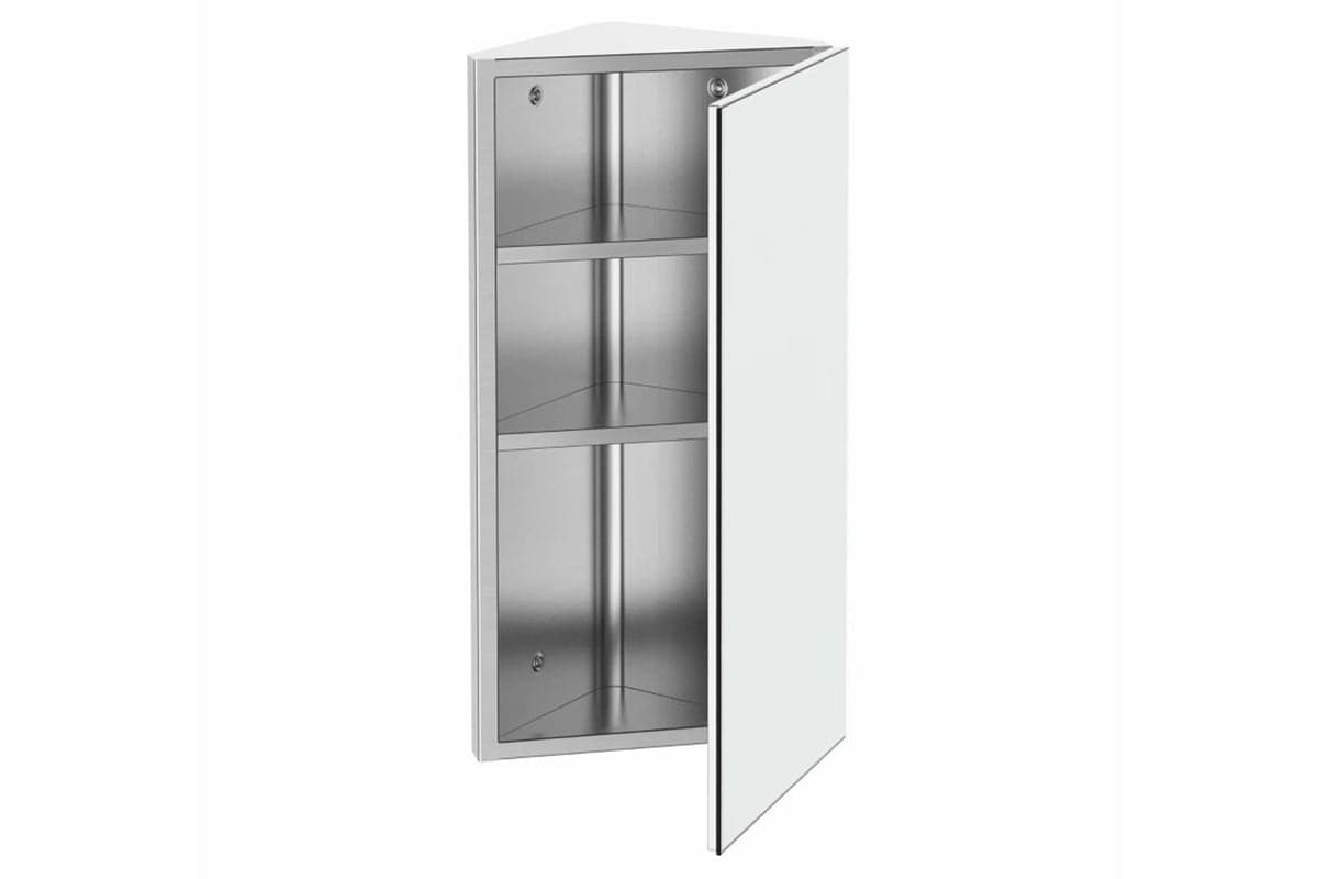 Homcom Stainless Steel Single Door Corner Bathroom Mirror Cabinet