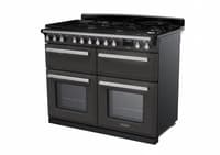 Rangemaster Estel Deluxe 110cm Dual Fuel Range Cooker - Slate with Chrome Trim | ESDLB110DFPSLT/CM1