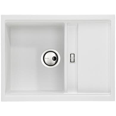 Abode Synchronist Compact 1.25 Bowl Inset / Undermount White Granite Kitchen Sink