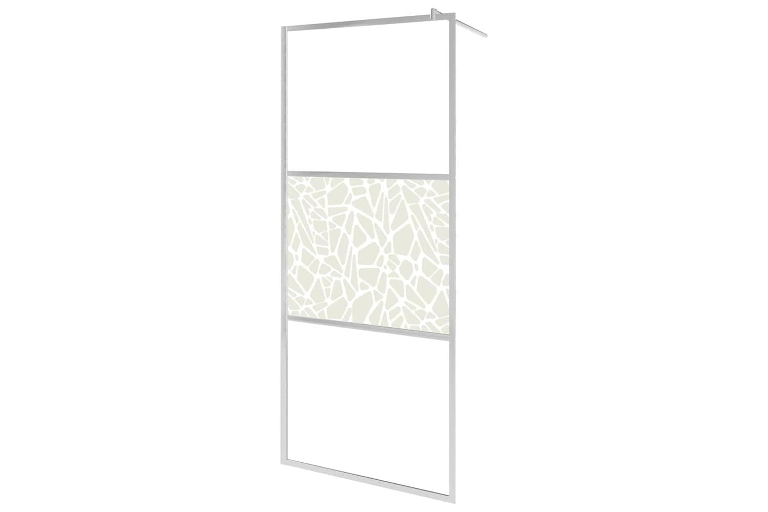vidaXL 146652 Walk-in Shower Wall Esg Glass With Stone Design 100x195cm