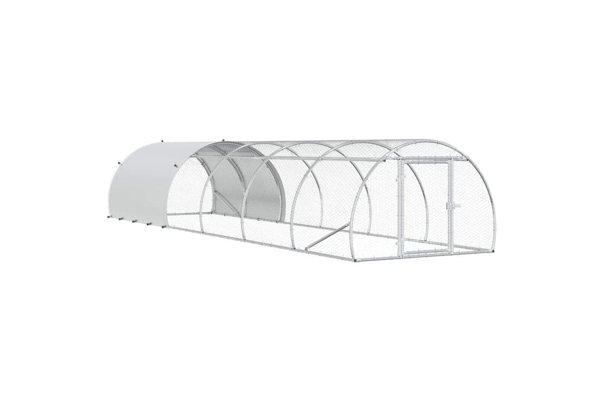 Vidaxl Chicken Coop Silver 600 X 150 X 100 Cm Galvanised Steel