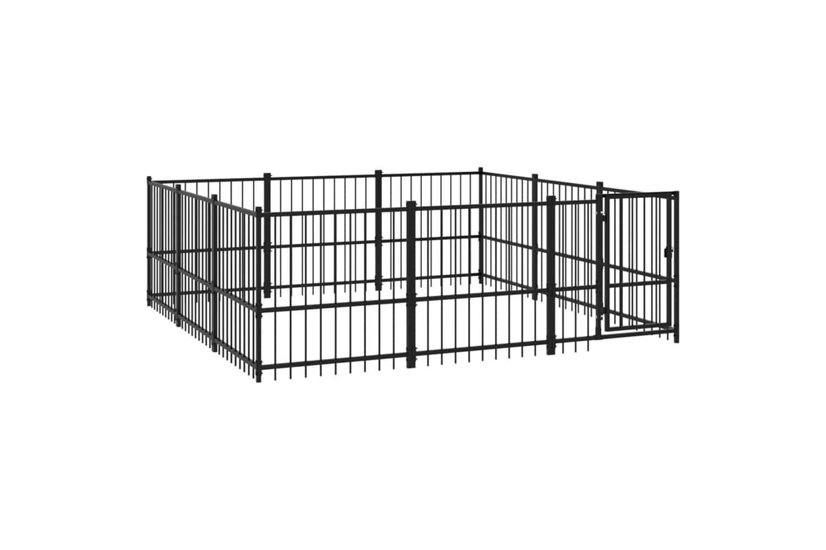 Vidaxl 3124616 Outdoor Dog Kennel Steel 8.47 M2